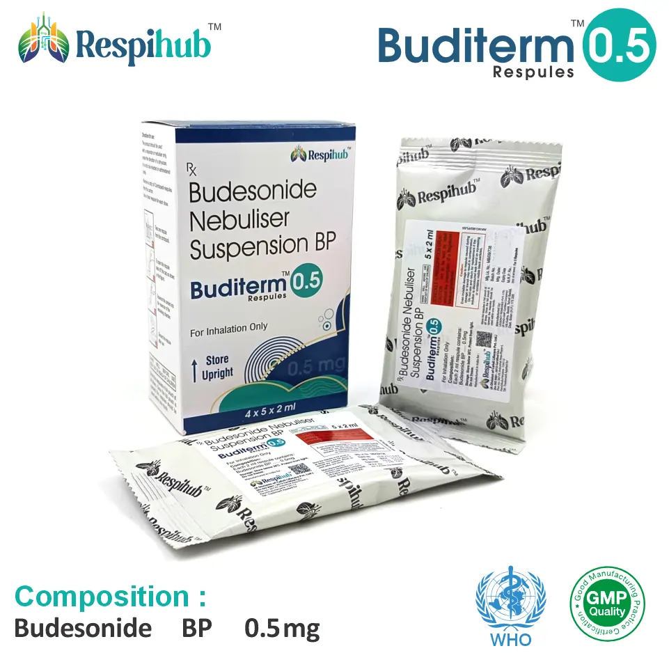Budesonide (0.5mg) Respule at the best price in PCD Pharma Franchise for Corticosteroid, Asthma and COPD Management.